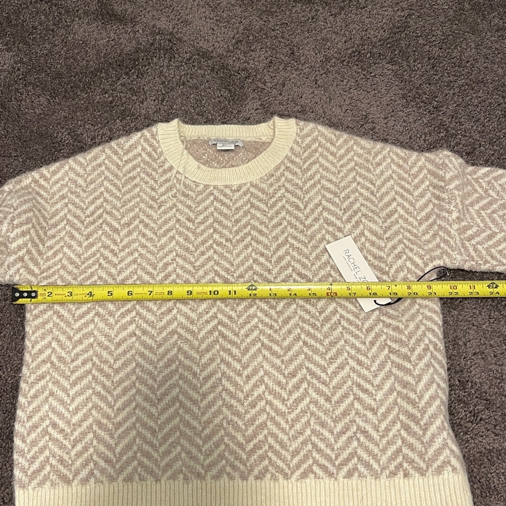 Rachel Zoe Beige Chevron Pattern Sweater
